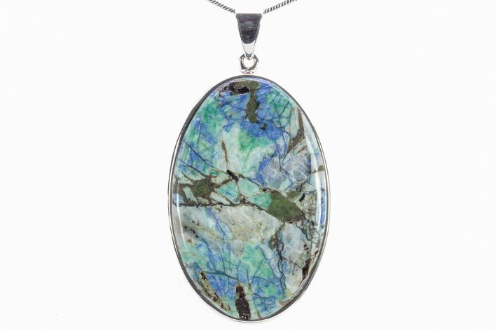 Polished Malachite & Azurite Pendant - Siberia #279050